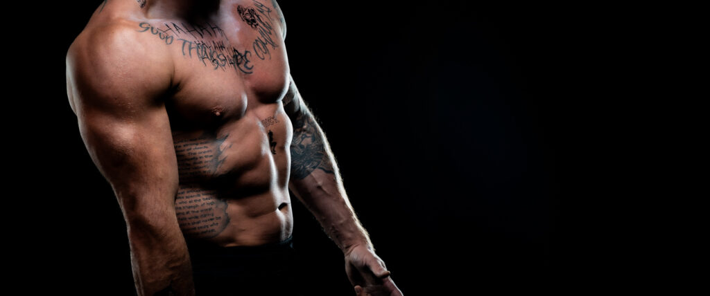 A fitness model having a photoshoot in Torquay